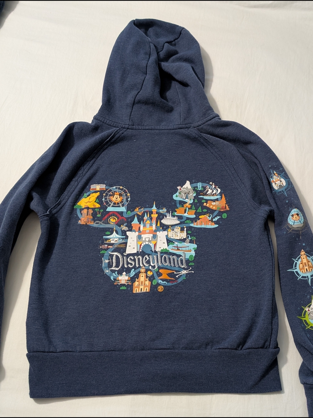 Disneyland Ladies Navy Blue Zippered Hoodie
